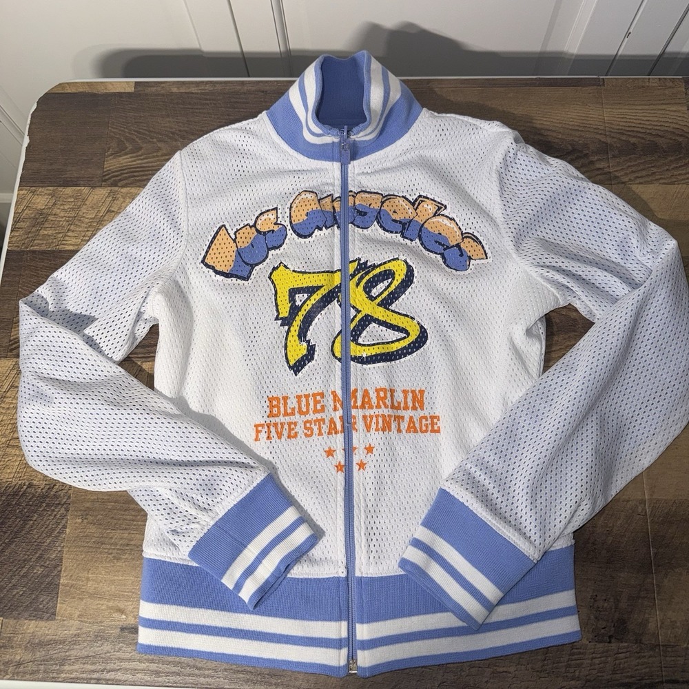 RARE Vintage Blue Marlin Five Star Vintage Reversible Jacket NO TAGS ✅Desc Y2K